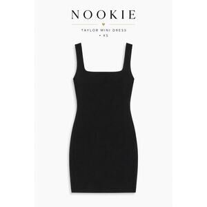 Nookie NWT · XS · Taylor Mini Dress · Square Neck · Bodycon Stretch Knit Black